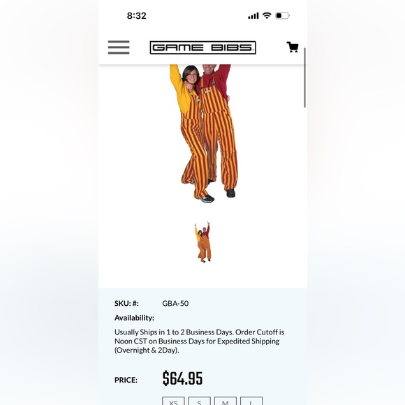 FSU handy overalls. XS. Garnet & Gold Adult Game Bibs. - Picture 2 of 6